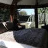 Room at the Great North Lodge in the middle of the wolf park.