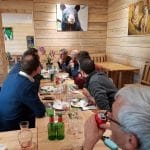 Group meal in the restaurant.